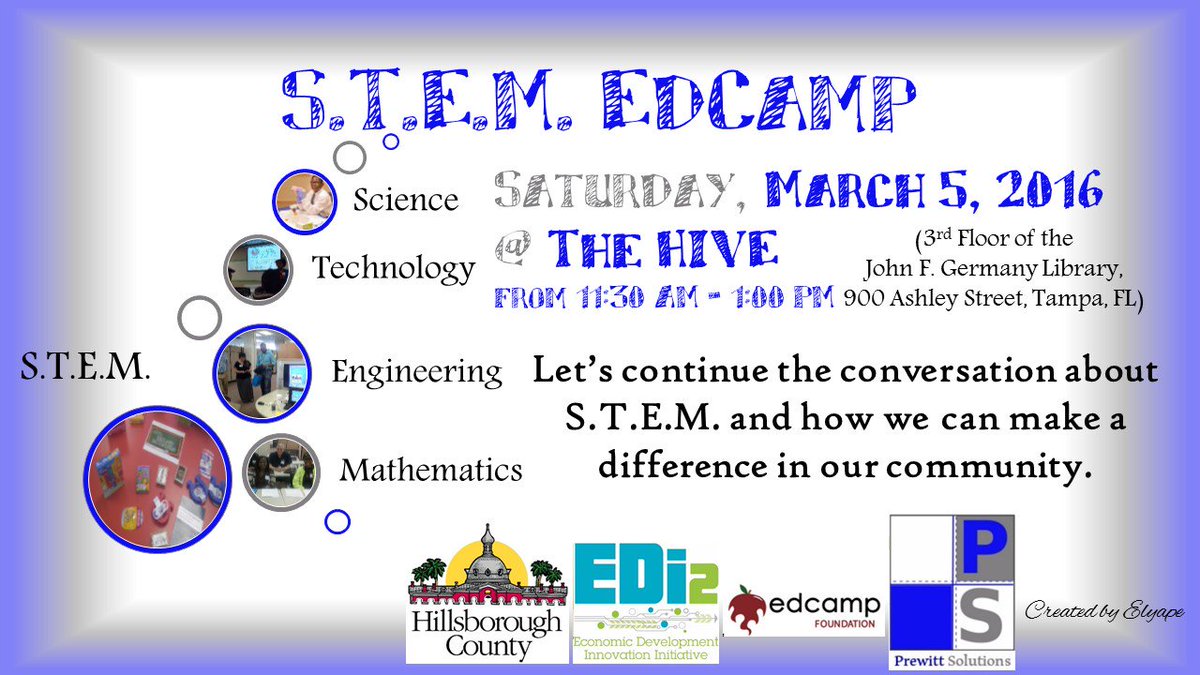 STEMEdCamp's tweet photo. Join #STEMEdCamp in 168 hours! We'll be @ @TheHiveTHPL, so let's work together & make #STEMEducationForAll #STEMEd! https://t.co/l4IalhKgPd