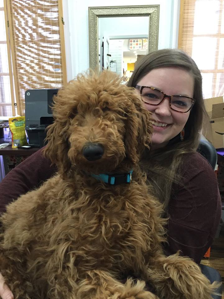 Jane and Katie hamming it up in the office!