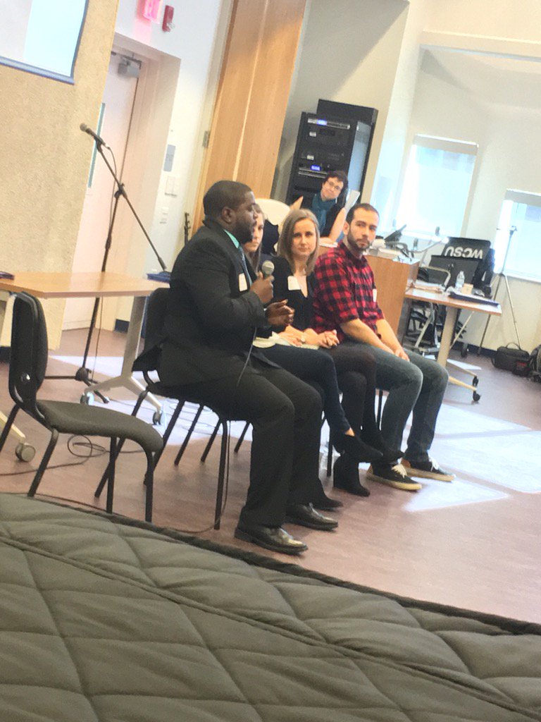 aigact's tweet photo. "After the interview, I made a card to thank them. The next day I got the job." Recent Grad panel at #EmergingPros https://t.co/kOdgC3CoFt