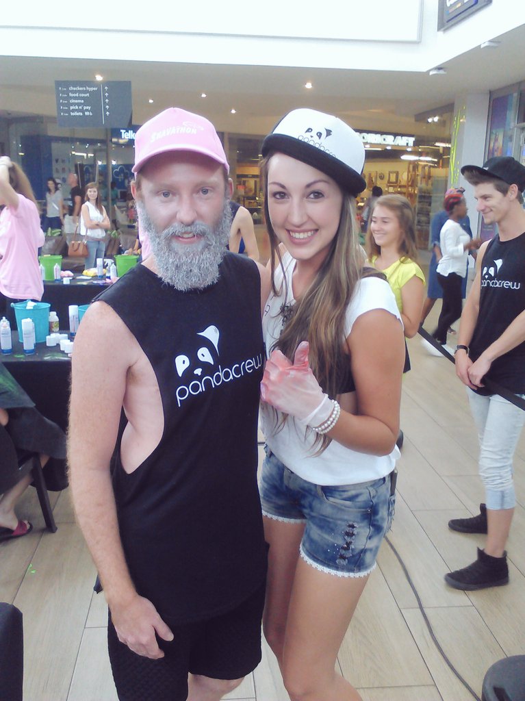 janusprinsloo's tweet photo. What a day! @CANSA #CANSAShavathon @_PandaCrew_ #ForestHillCityMall https://t.co/Hw3CzF6Zcm