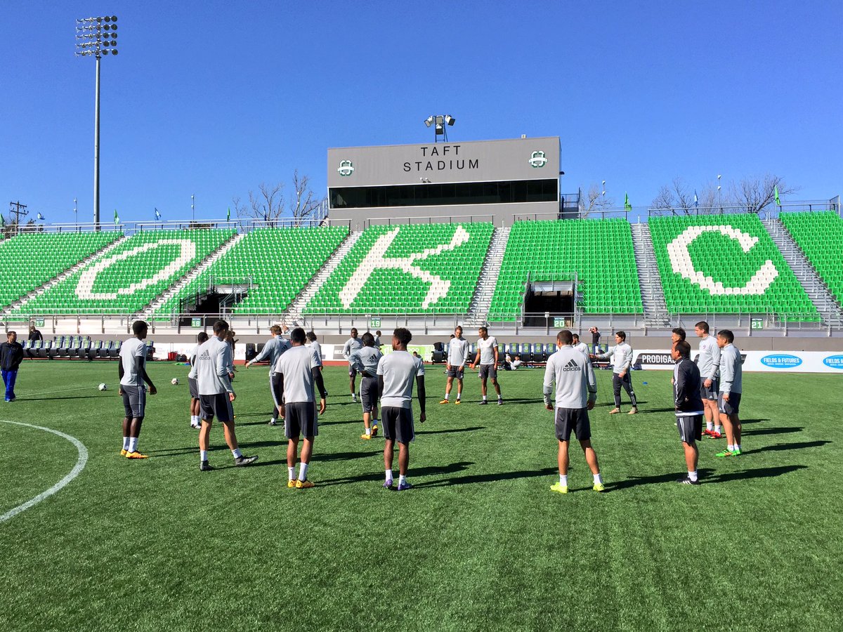 FCDallas's tweet photo. Light training session at the home of @EnergyFC ahead of tonight's final preseason test! #OKCvFCD https://t.co/N9xNuOd9Ho