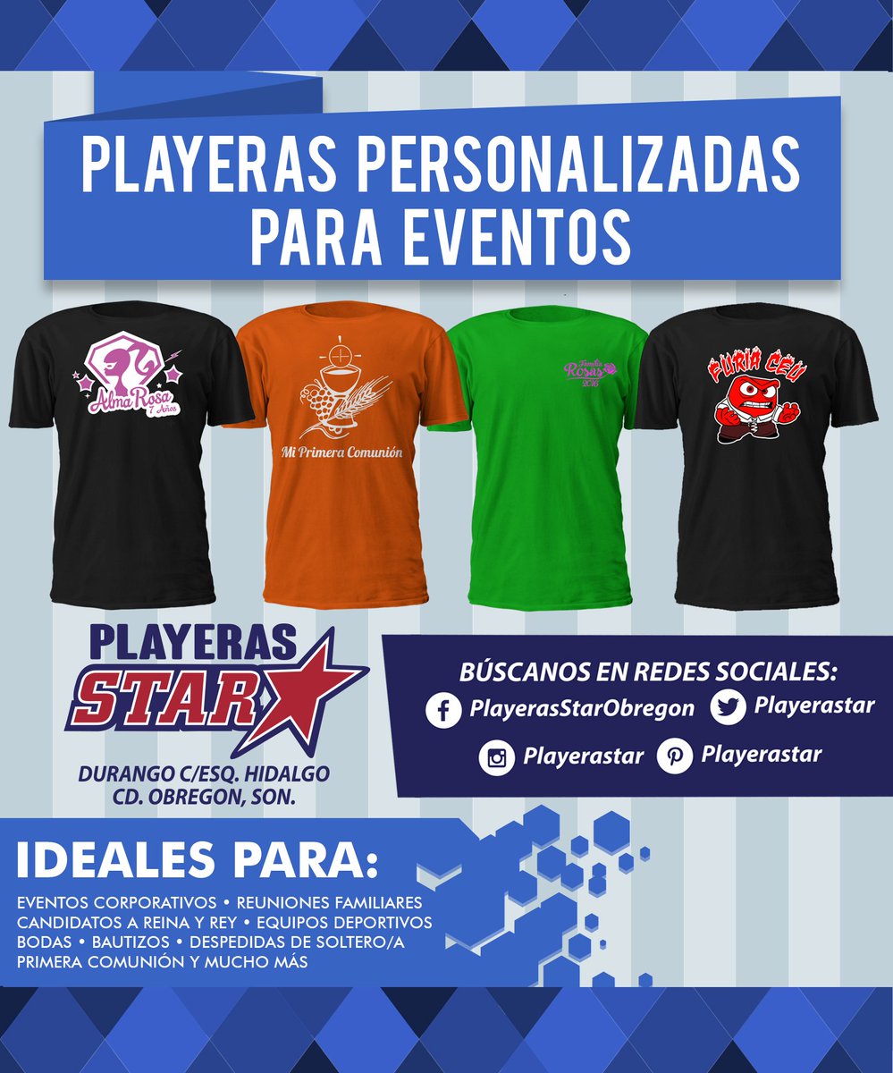 playeras para eventos