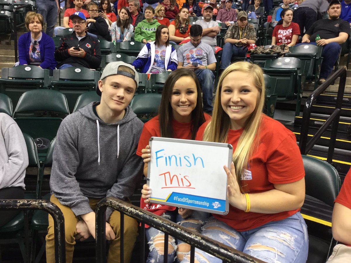 IHSAA1's tweet photo. The Jac-Cen-Del Eagles are showing their spirit in the stands!  #FaceOfSportsmanship @JCDSports https://t.co/MNKBqDHVPD