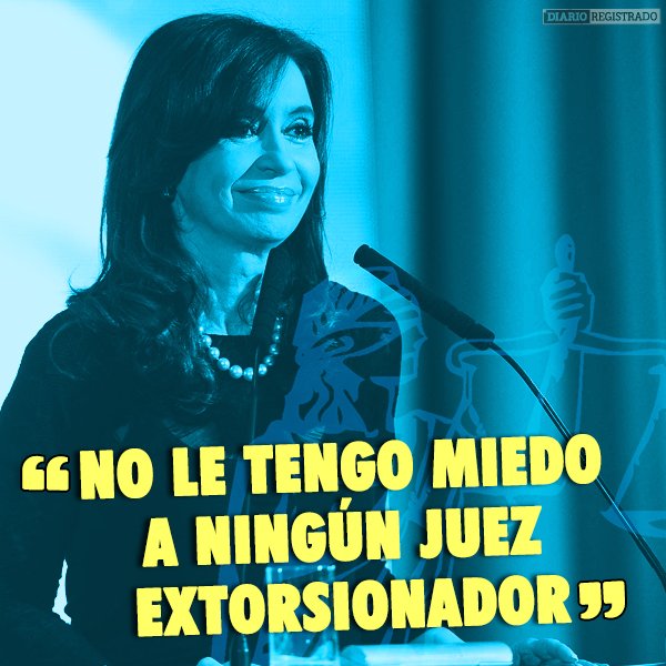 6-7-8 (@678elprograma) on Twitter photo La aclaración de <a href="/CFKArgentina/">Cristina Kirchner</a> ''No le tengo miedo a ningún juez extorsionador''
bit.ly/1QDwAhX La aclaración de <a href="/CFKArgentina/">Cristina Kirchner</a> ''No le tengo miedo a ningún juez extorsionador''
bit.ly/1QDwAhX