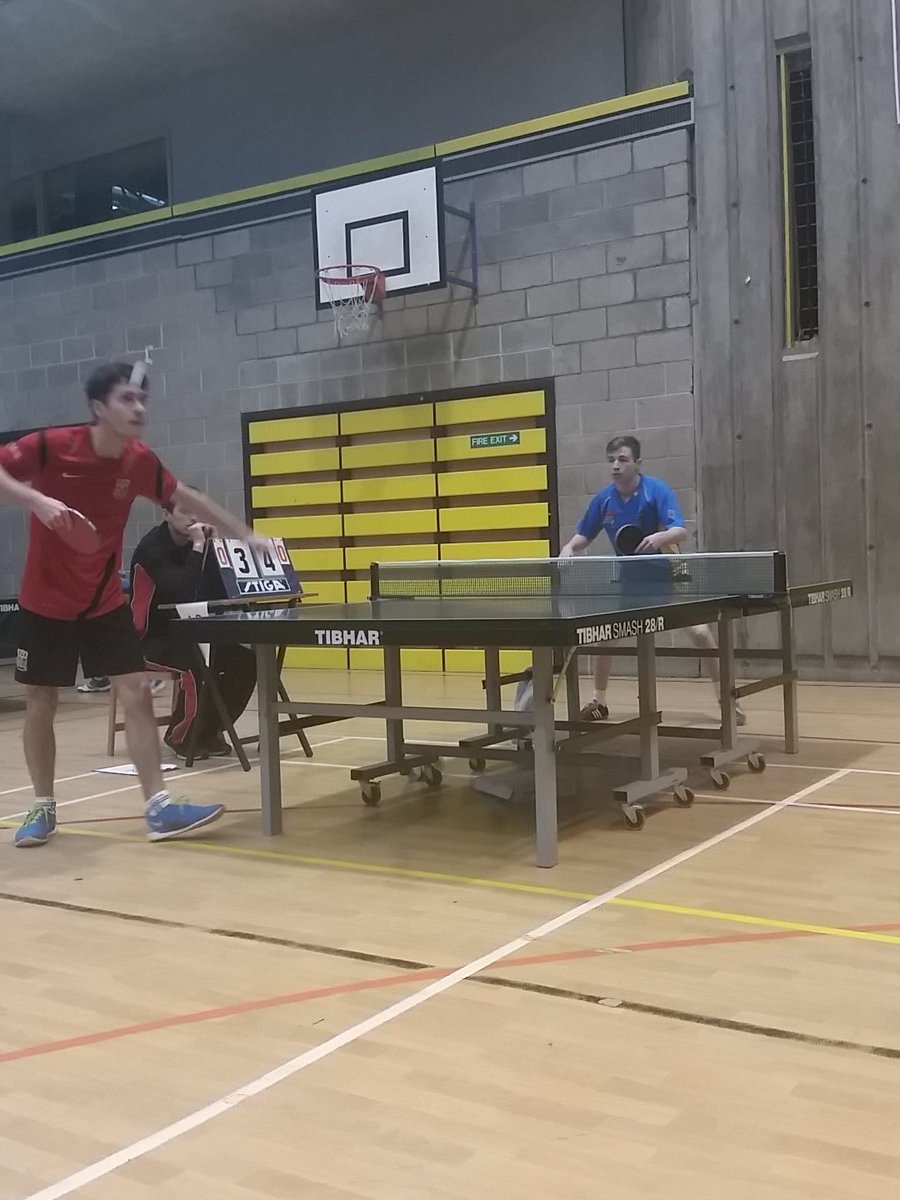 UCCs Declan takes on UCDs Tom in the final of the mens singles intervarsities. #UCC #AllDay