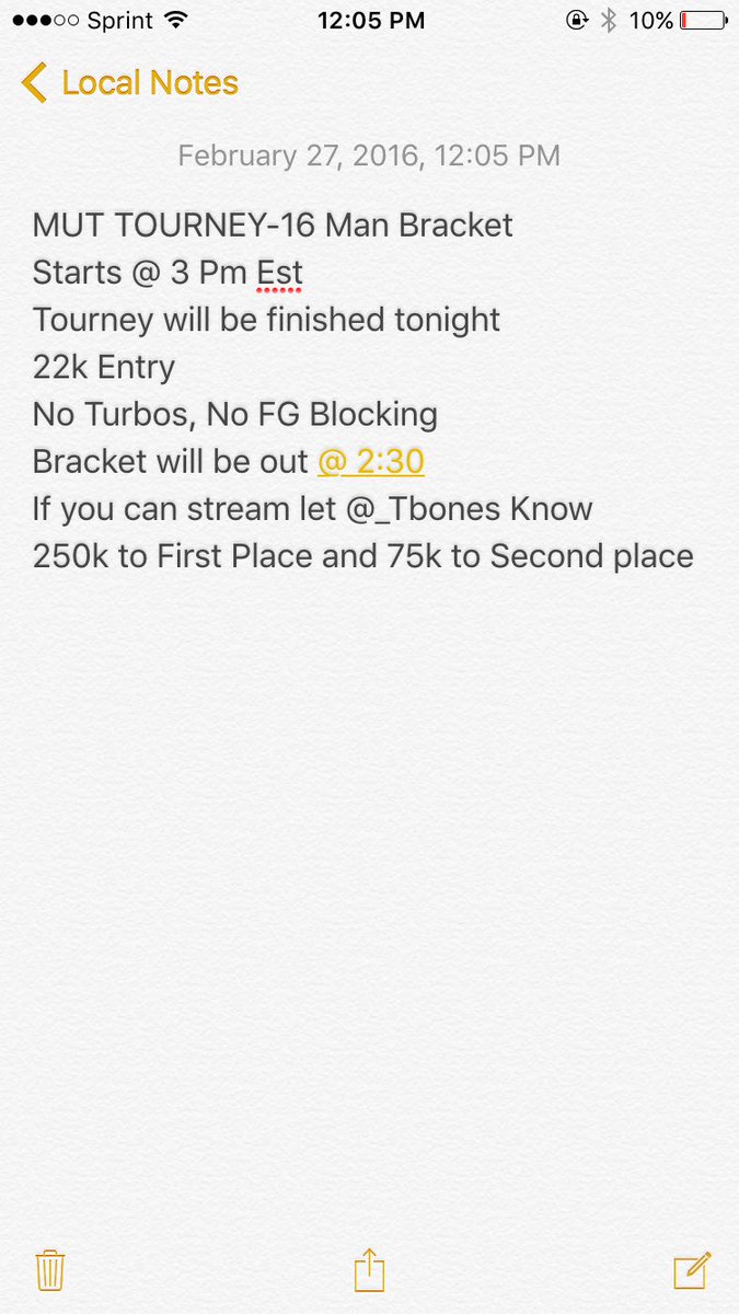 TourneysMC's tweet photo. First 16 people that to pay get in https://t.co/ee5yvlSg9y