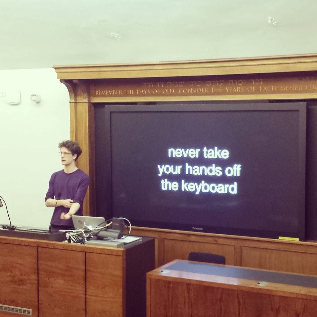 UCLTechSoc's tweet image. Vim &amp;amp; Tmux workshop with former Techsoc president Alex Gamble at #hacklondon #myUCLyear #t… ift.tt/1KSCcZF