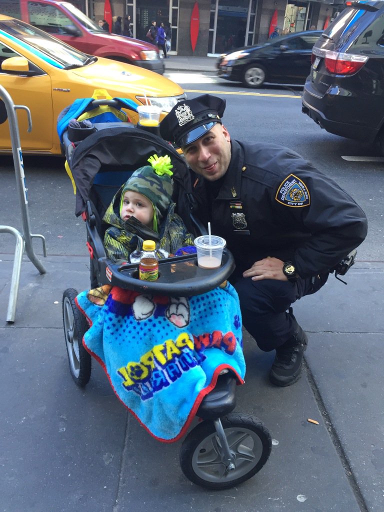 Mikey with one of New Yorks finest Officer Martinez #NYPD #BlueLivesMatter