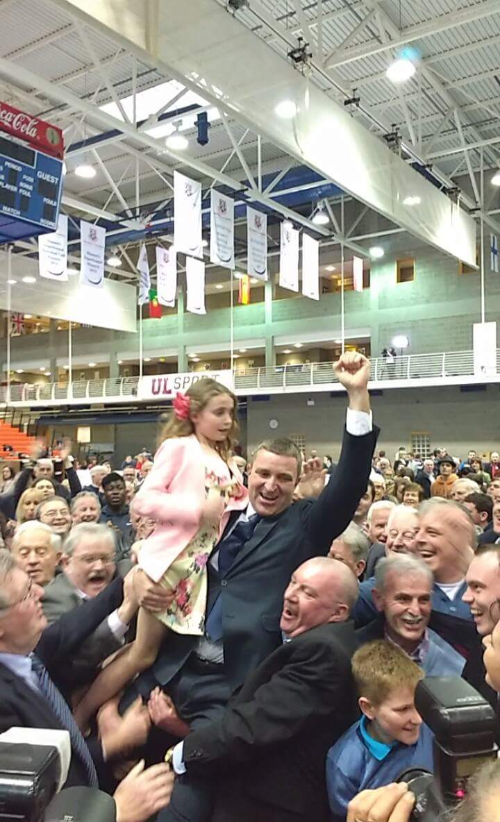 Live95Limerick's tweet photo. First Limerick result!! Niall Collins announced for County Limerick, Taking to our own Alan  #Lkcounty #GE16 https://t.co/pCY9oXTwEO