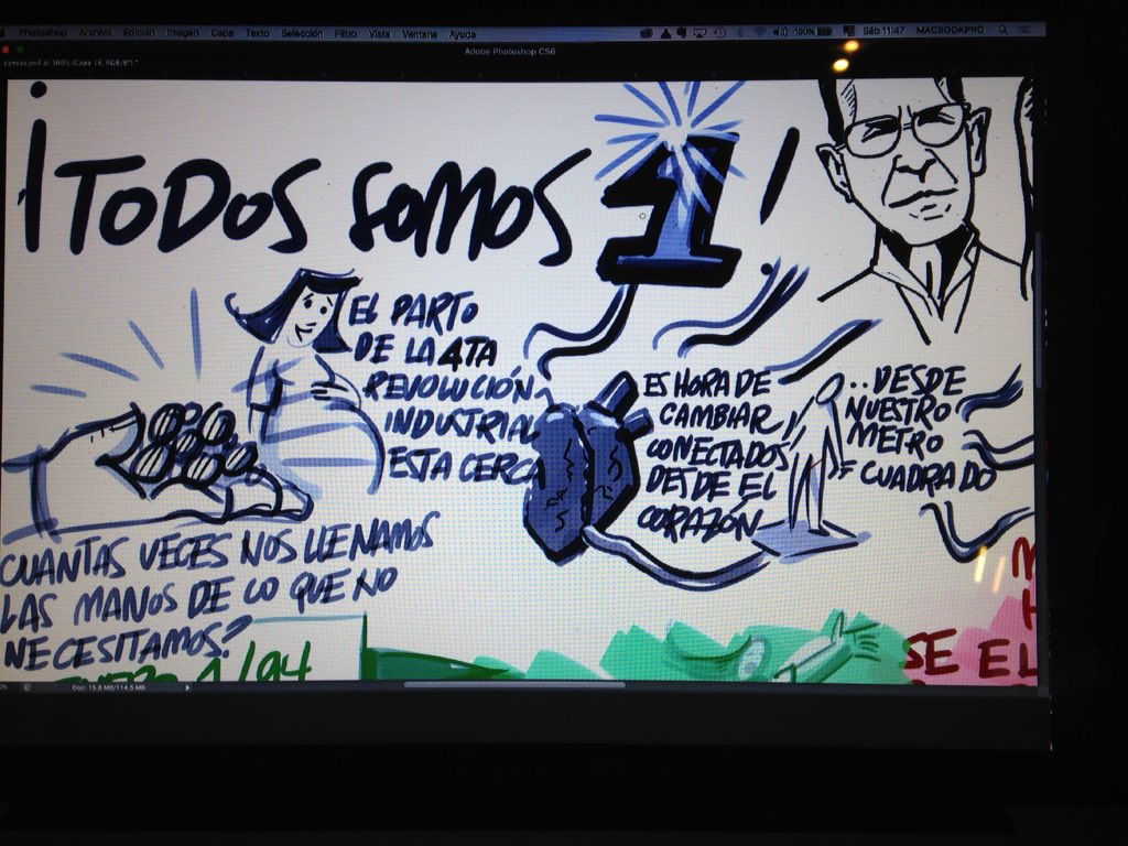 CFMEDIUM's tweet image. Dibujando en @TEDxMxCity #TEDxMexicoCity @armando_regil somos UNO conectados desde el corazón!