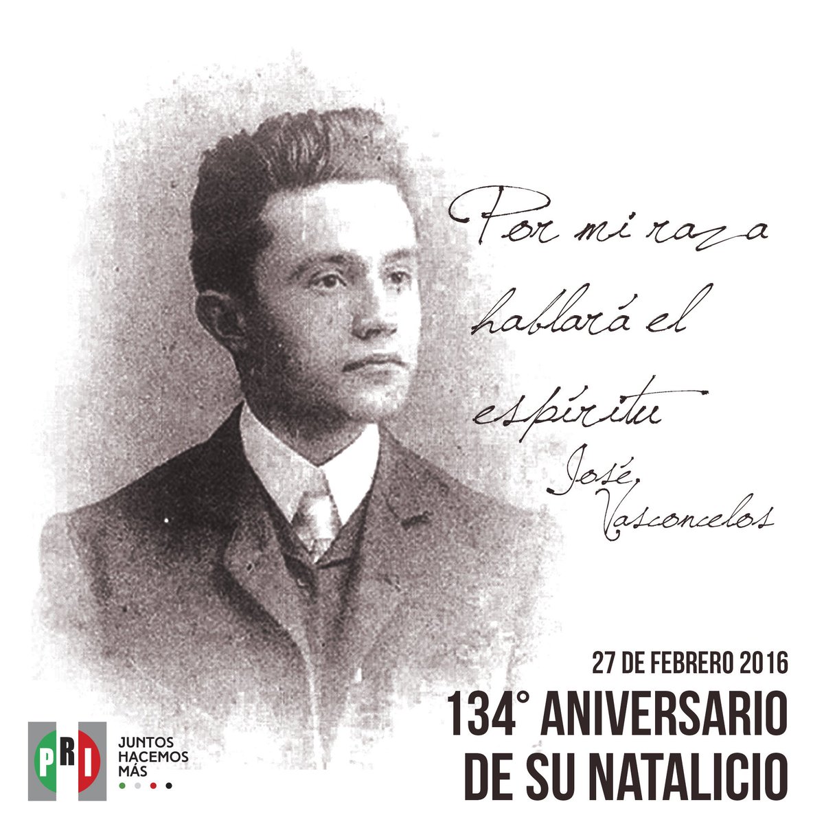 PRI_Nacional's tweet photo. Hoy recordamos a José Vasconcelos, abogado y político mexicano, quién fuera Secretario de la @SEP_mx (1921-1924) https://t.co/2iRXrkSvg8