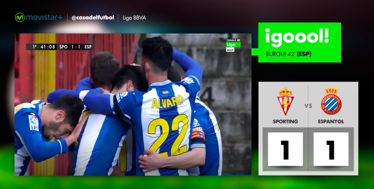 MPlusDeportes's tweet photo. Eslalon gigante de Burgui, que anota el empate del Espanyol. https://t.co/F8liZRkdt4