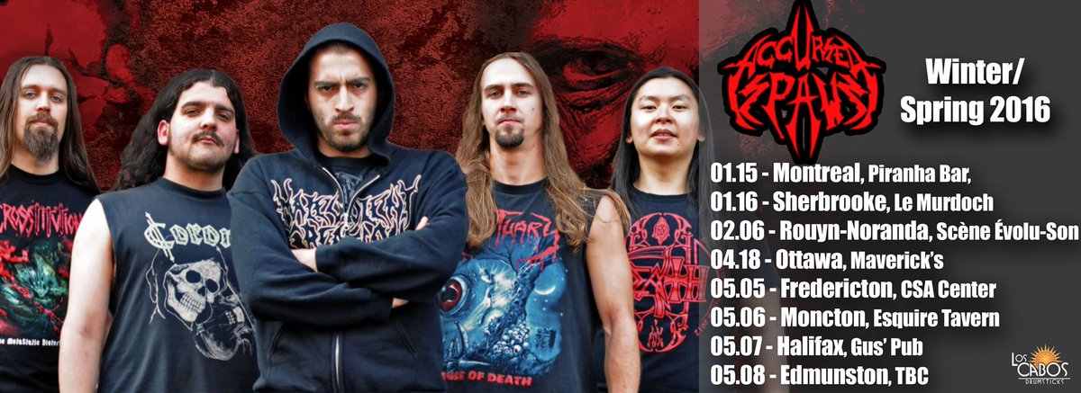 AccursedSpawn's tweet image. It's official! We're headed out east this spring, /w stops in #Halifax, #Moncton, #Fredericton and #Edmunston