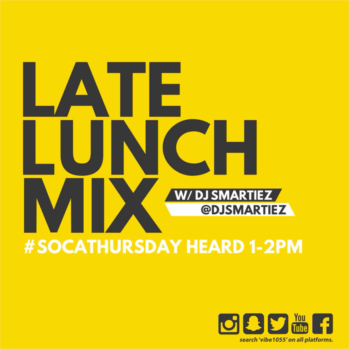 DJSMARTIEZ's tweet photo. My @VIBE1055 #SOCAThursday is NOW AVAILABLE!! GRAB IT HERE: https://t.co/0vsGXbIYjS OR https://t.co/PUNvXzcFgN https://t.co/YlC2KvwgZ6