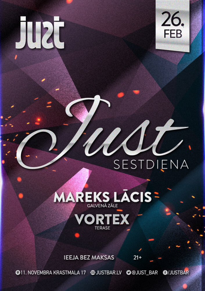 Just_Bar's tweet photo. Sestdienas ritmi no mūsu rezidentiem ! 

Mareks Lācis /galvenā zāle
Vortex /terase

Mūzika dažādām gaumēm! https://t.co/eTncldX2Uj