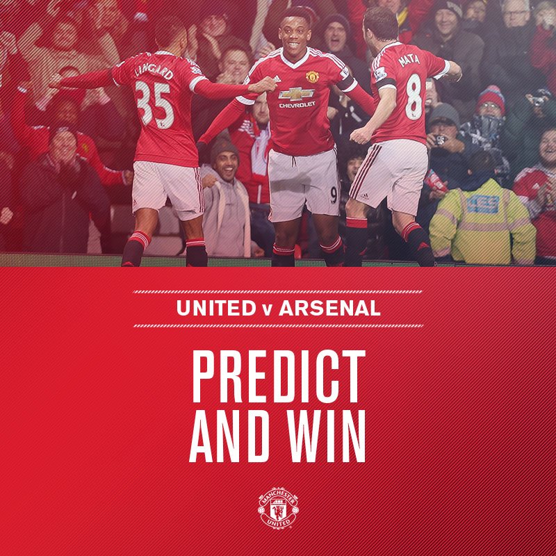 Can you predict the #mufc XI to face Arsenal? You could win a signed shirt! Enter here: bddy.me/1Qkd0LP