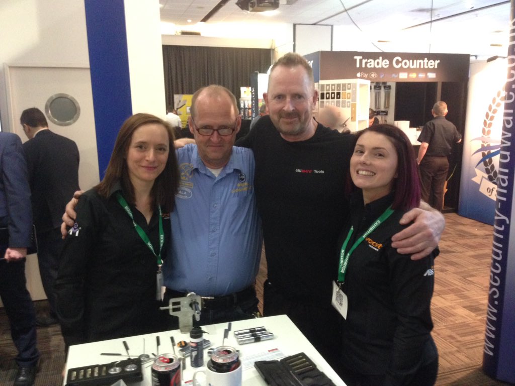 Ultim8Tools's tweet photo. The girls from #ABS (Avocet) on the Aldridge stand having a play with the Dimple keyPiCK for the AWESOME #ABSlock https://t.co/Wowg0cxBBd