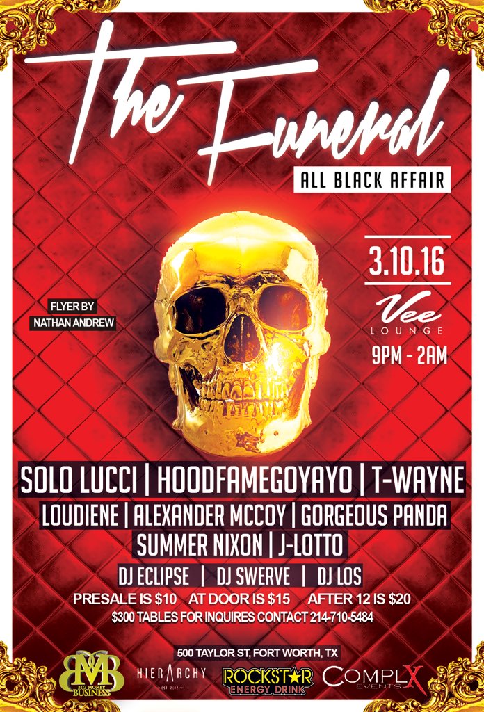 ComplXinc's tweet photo. Events like this is why Uber and Lyft exist... $5 PRESALE tickets! Prices going up very soon!!! #ComplX #thefuneral https://t.co/bmt35Xxc8X