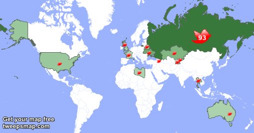 garkov66's tweet photo. My followers live in Russia (92%), Ukraine(3%)... Get your free map too: https://t.co/IWl2O9zg7u https://t.co/CUdSsoB02H
