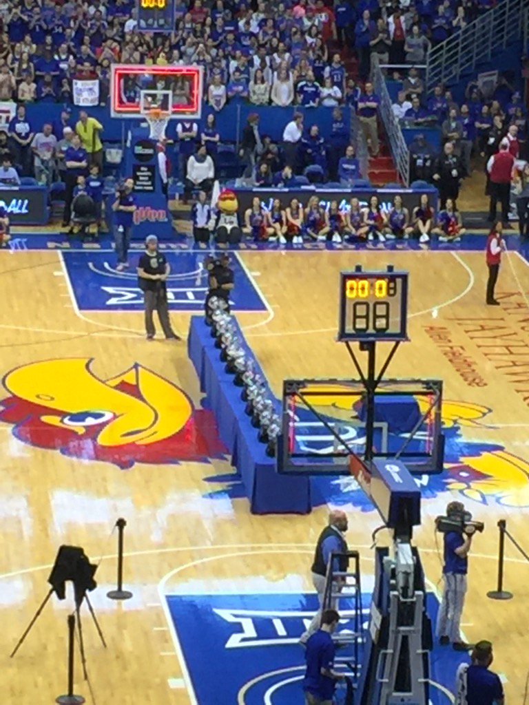 This is how we storm the court at Kansas! #thebig12goesthroughus #kubball