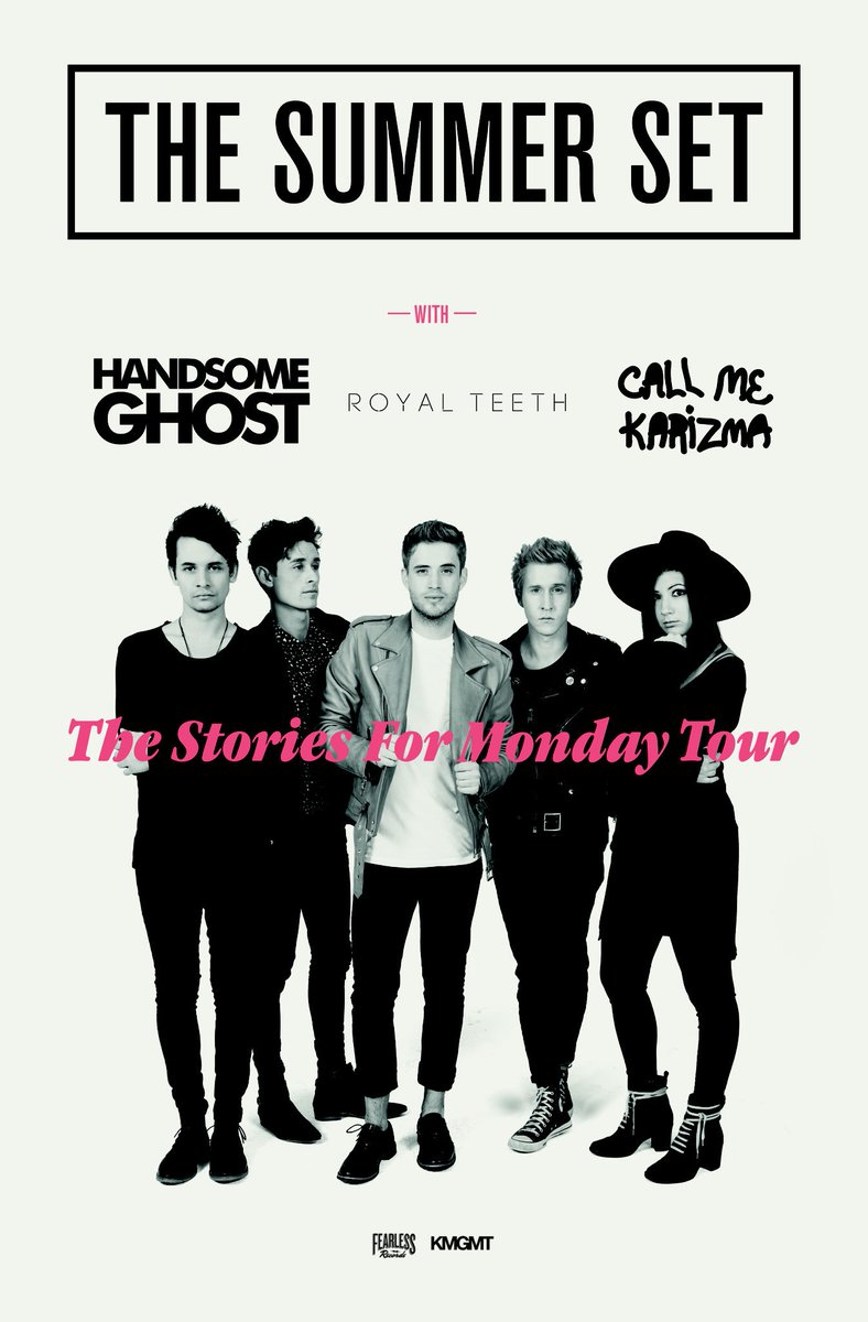 Apr 15 <a href="/theIRENIC/">The Irenic</a> – @The_Summer_Set w/ @HandsomestGhost, @RoyalTeethMusic, @CallMeKarizma
ticketf.ly/1S6LSSH