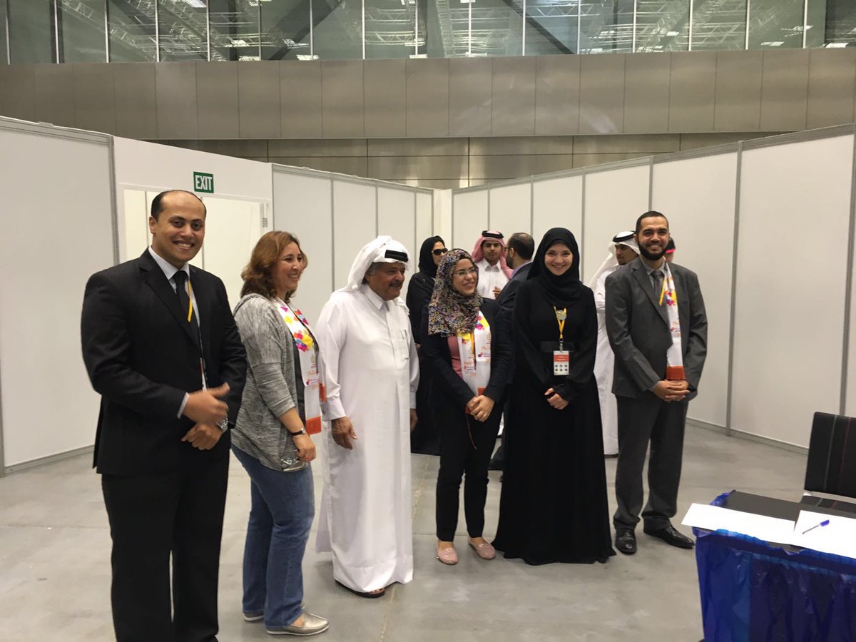 tweet4education's tweet photo. With HE Sheikh Faisal Al-Thani, a lovely day judging talented creative teams at the #DestinationChallenge, #Qatar. https://t.co/3Zp4hJkZRA