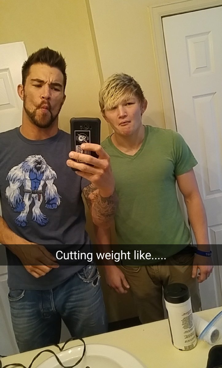 RFAfighting's tweet photo. @RUKUSMMA303 with his protégé @FeatherWickMMA /Young Buck/Jailbait/Baby-Faced Assassin/Lil Wicked/Wick James! #RFA36 https://t.co/cSJEifddea
