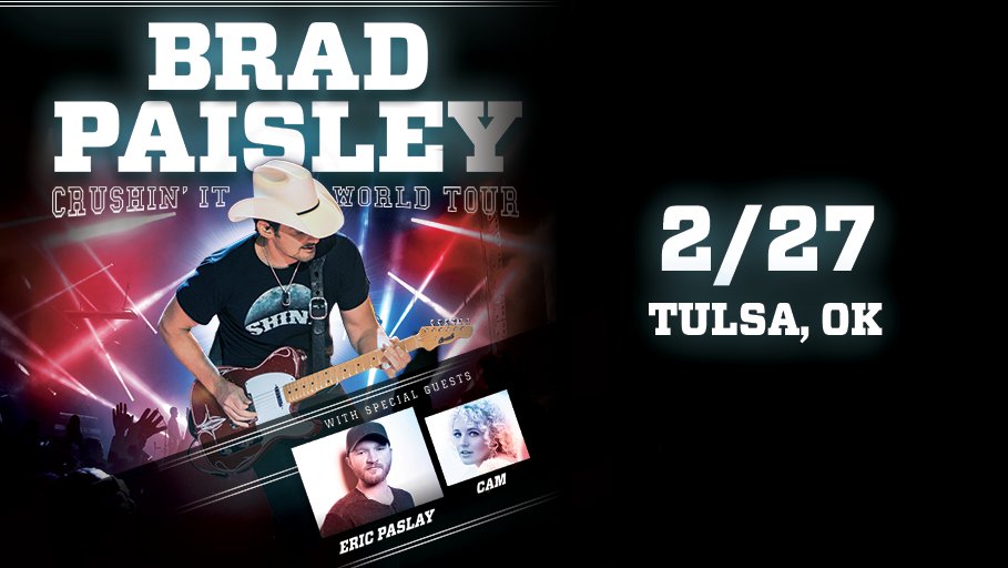 ericpaslay's tweet photo. Let the party start! @bradpaisley @camcountry #CrushinItWorldTour #PaslayOnTour https://t.co/Otozd7FnVD