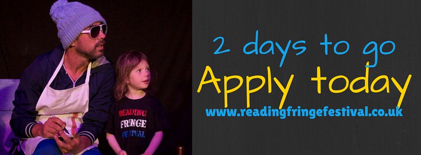 jas_milli's tweet photo. 2 days left to get your applications in to be part of @Rdgfringefest please share &amp; RT. #rdguk #rdg https://t.co/gGKI8zJTp3