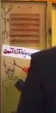 Pll_fandom_'s tweet photo. An interesting drawing has been spotted in season 1 Toby's locker.... 👹 #PrettyLittleLiars https://t.co/id5tpACZyN