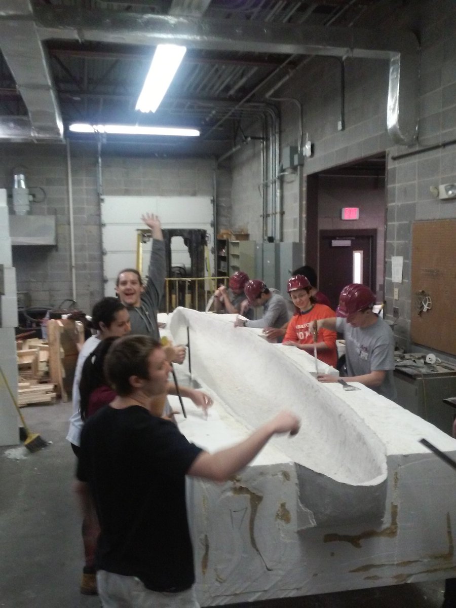 VTConcreteCanoe's tweet photo. 28 days have come and gone. Time to get the canoe out of the mold!! #YouDig #MakeItSnow #Hype https://t.co/HkyUSzIwkd