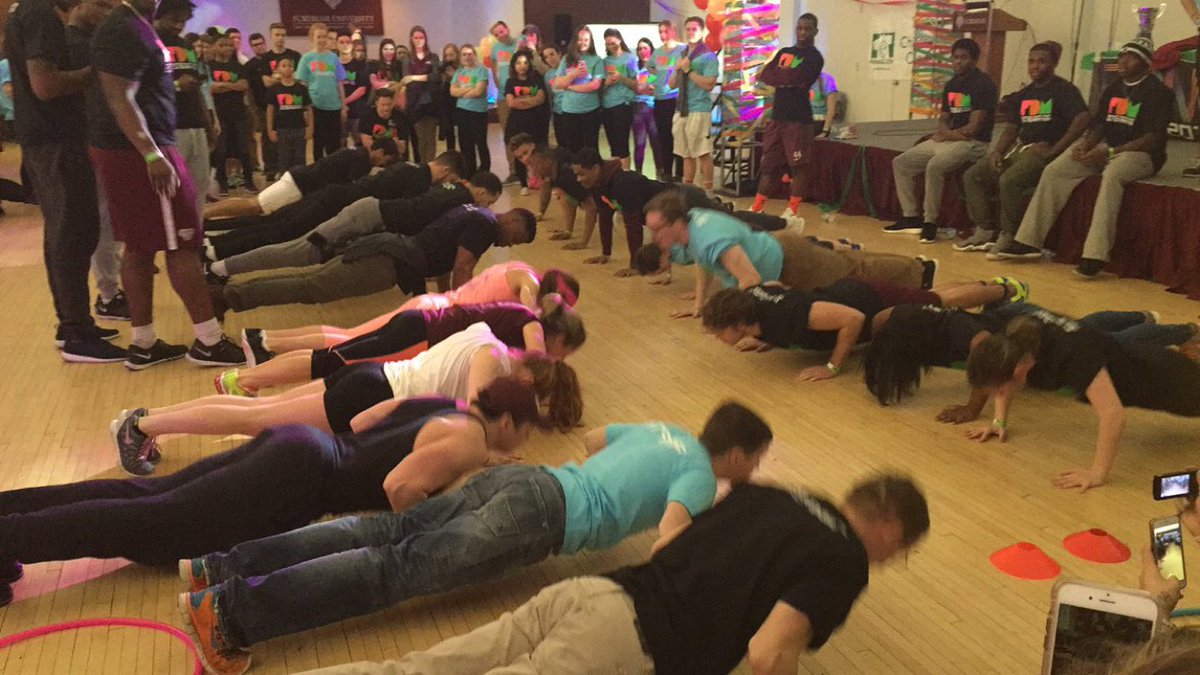 A huge thank you to @fordhamathletics Football Team 🏉 for coming out and participating in #FDM2016!