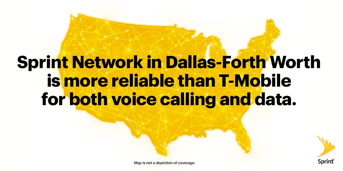 JohnStevens_'s tweet photo. Spread the word! @Sprint has a more reliable voice &amp; data network in #DFW than @TMobile. #employee https://t.co/nByzT5Bg92