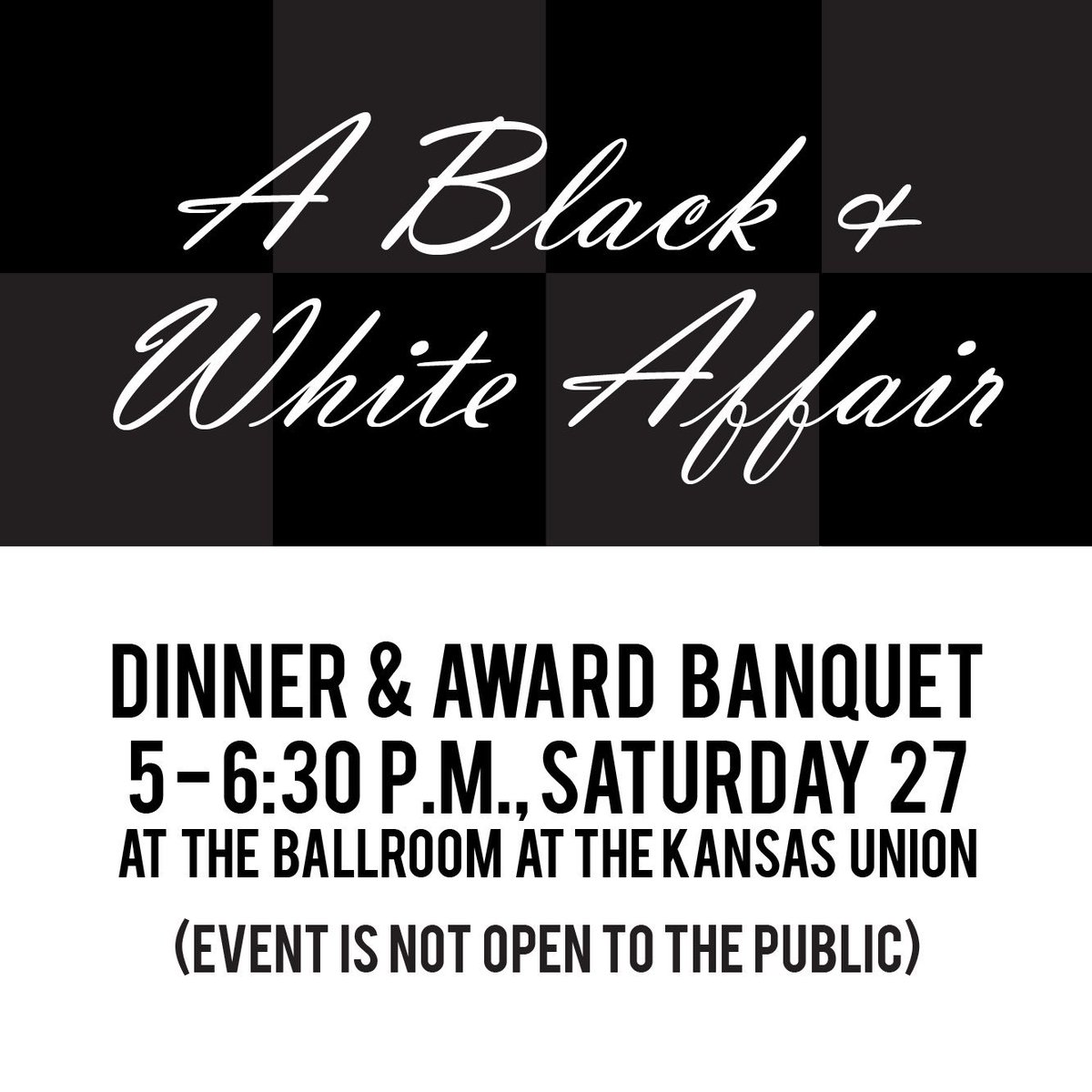 Reminder tonight's banquet is a black and white affair and will start at approximately 5:45. #BigXII2016