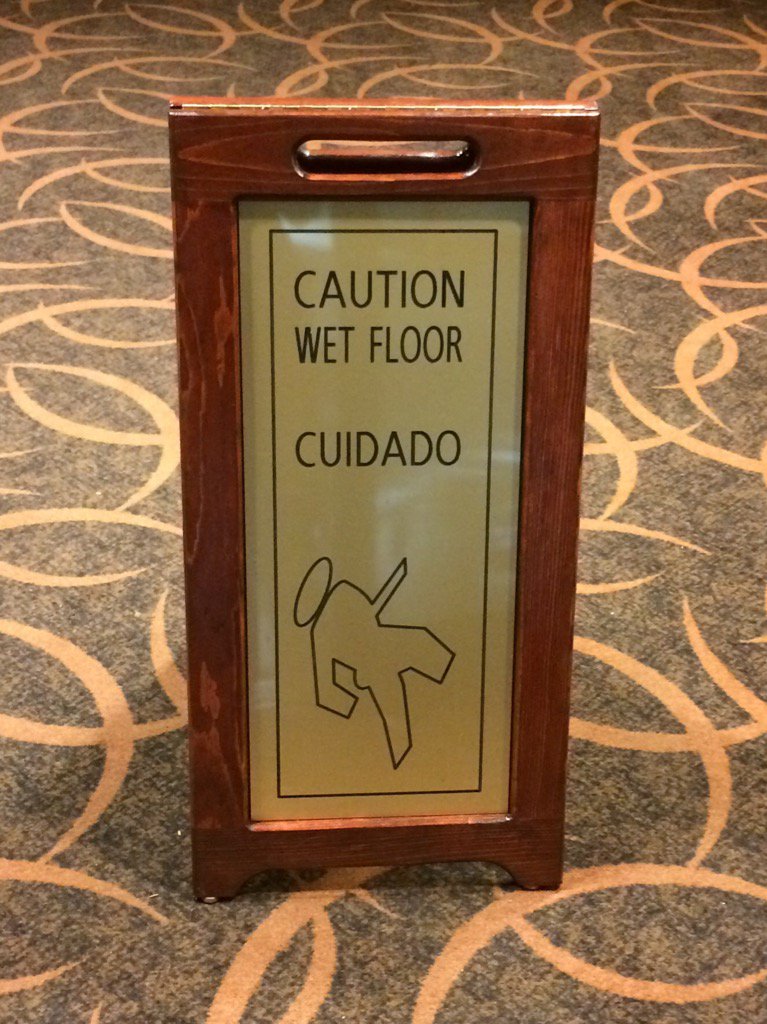 ballydolphin's tweet photo. This is the fanciest wet floor sign I've ever seen. #DatDonk https://t.co/xfH9xsKg29