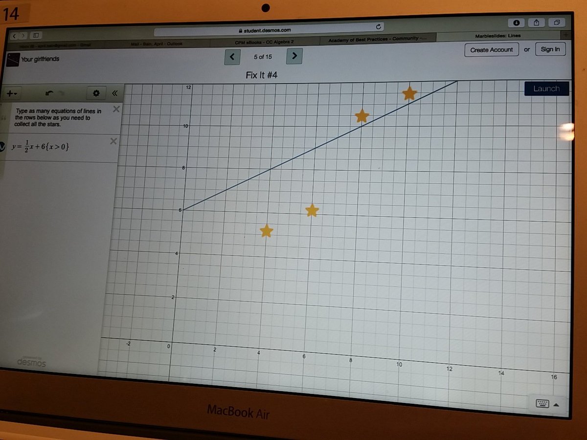 MsChristianMath's tweet photo. #CPMSF16 #marbleslides @eluberoff @smo4291990 ways we can use Desmos in the classroom https://t.co/6tvi8CR9i9