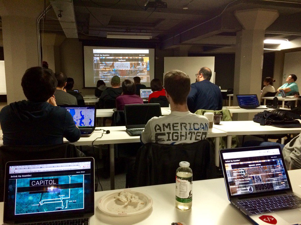 9outham's tweet photo. Some really awesome projects from the Code Fellows 301 class! @mikleane @CodeFellowsSEA https://t.co/HePFd1AvIo