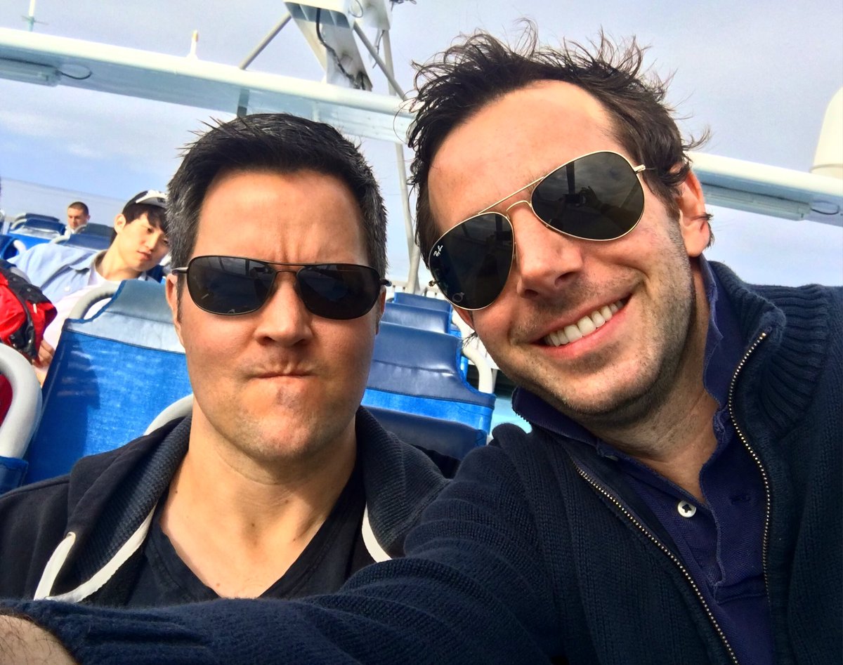 I'm having a ball on the #Catalina ferry boat. Jeffrey's having some #MotionSickness issues. @jawinc 😬🌈