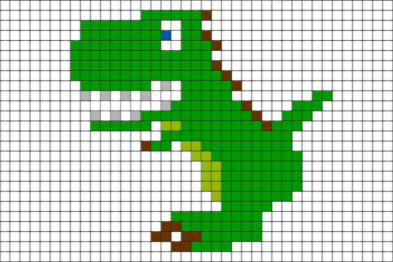 Pixel Art Grid Dinosaur Pixel Art Grid Gallery