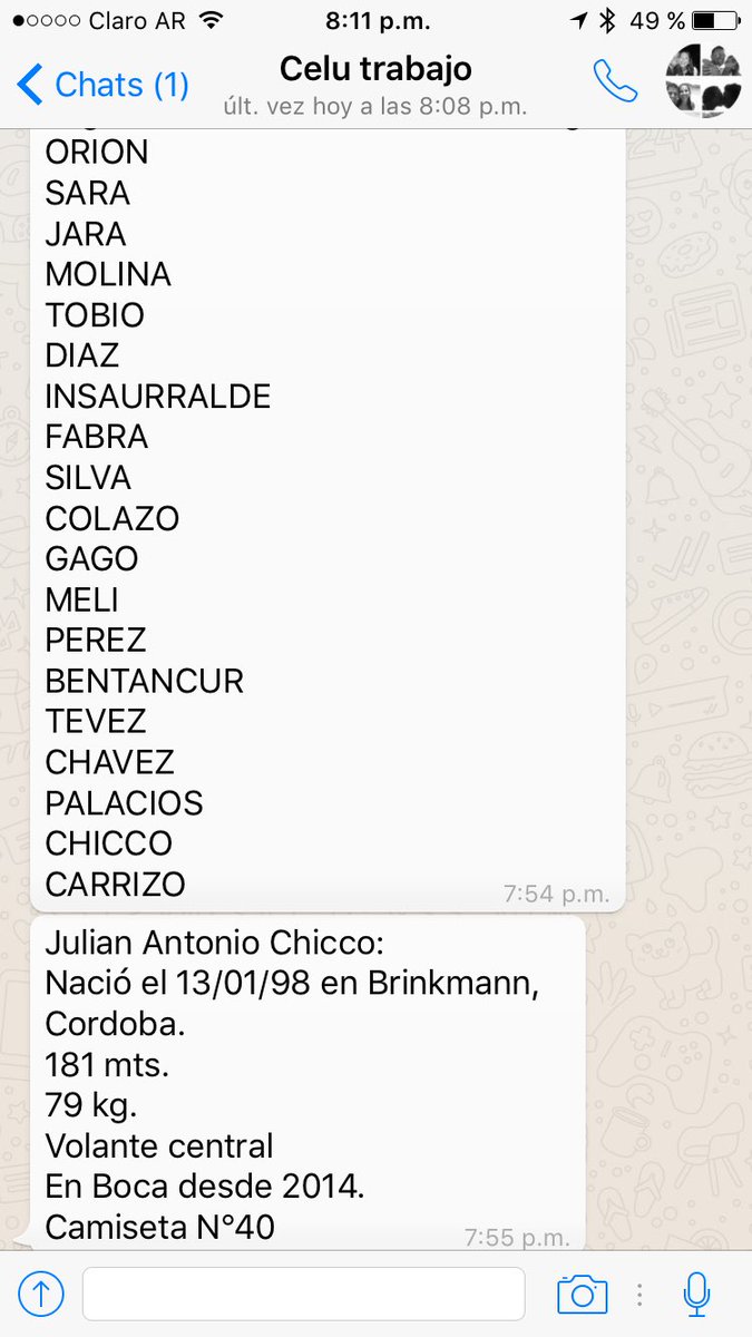 Tato_Aguilera's tweet photo. #Boca esta es la lista de concentrados con 19 futbolistas y el debut de un juvenil que viene de la reserva: CHICCO. https://t.co/wSVRTkn9MS