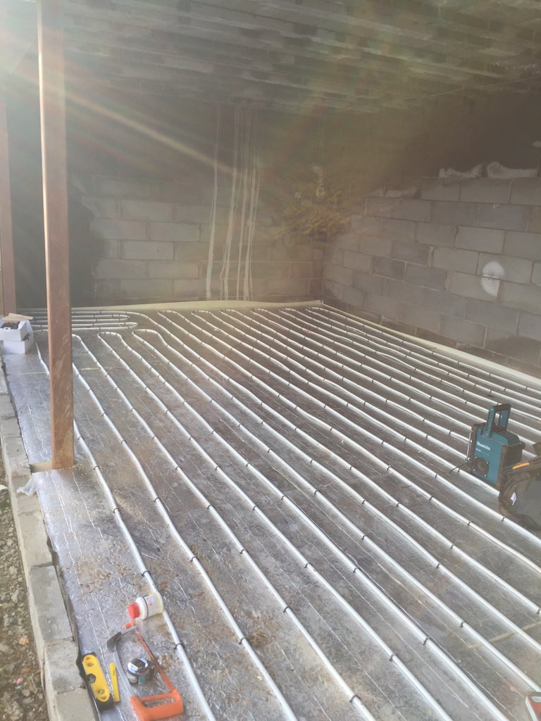 Underfloor heating going down in Newton Ferrers
