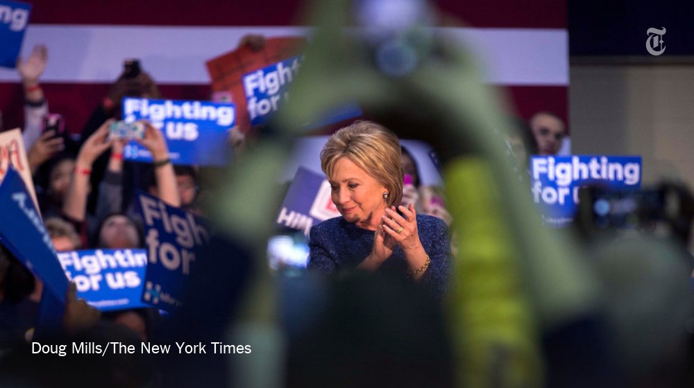 nytimes's tweet photo. Breaking News: Hillary Clinton wins South Carolina primary, dealing a blow to Bernie Sanders https://t.co/ooRnAui5p5 https://t.co/snh70fpFeq