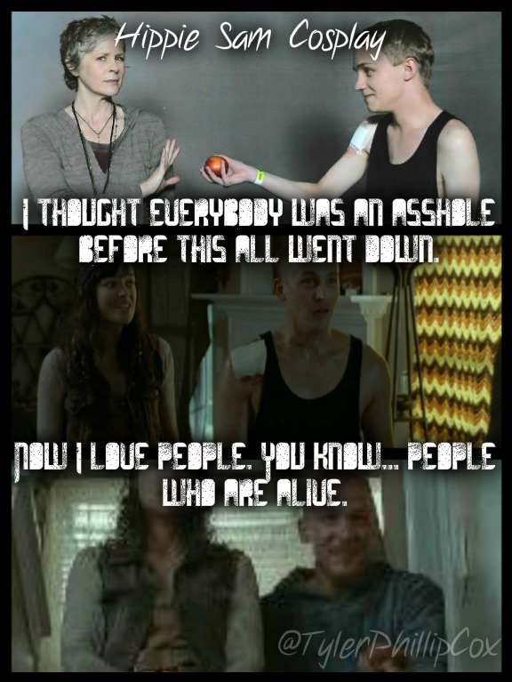@BrinaPalencia @robinlordtaylor <a href="/mcbridemelissa/">Melissa McBride</a> #HippieSam #HippieSamCosplay #RIPSamAndAna #Carol #TWD