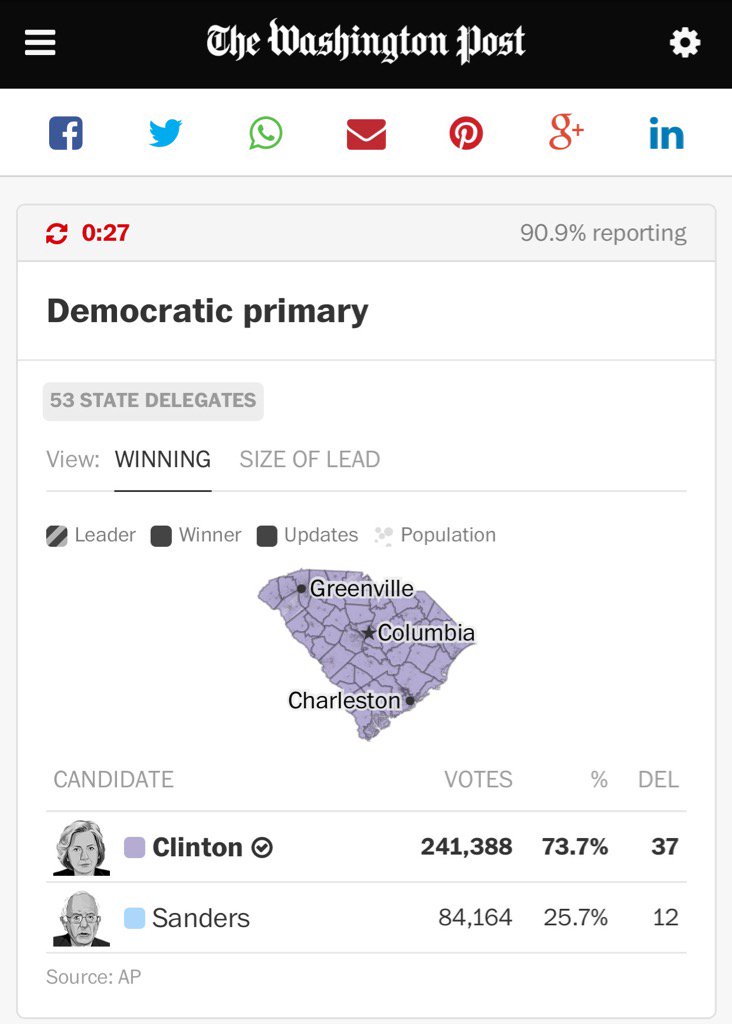 JSavoly's tweet photo. The Revolution is finished, Bernbots go home #BernieWho #ImWithHer #HillYes #SCforHillary https://t.co/QF8S1Odwqb