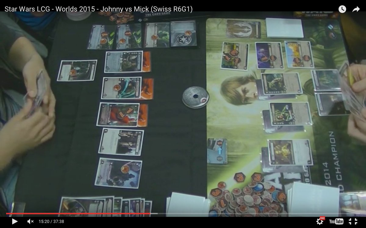 teamcovenant's tweet image. 2014 #StarWarsLCG World Champion Mick joins @fullyops to commentate his own games! Watch: buff.ly/1LfU5Sf