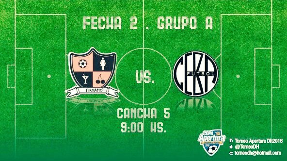 Mañana a las 9:00 hs #Firmamo se enfrentara a #CEBAFutbol por la 2da fecha del @TorneoDH en cancha 5 #VamosFirmamo