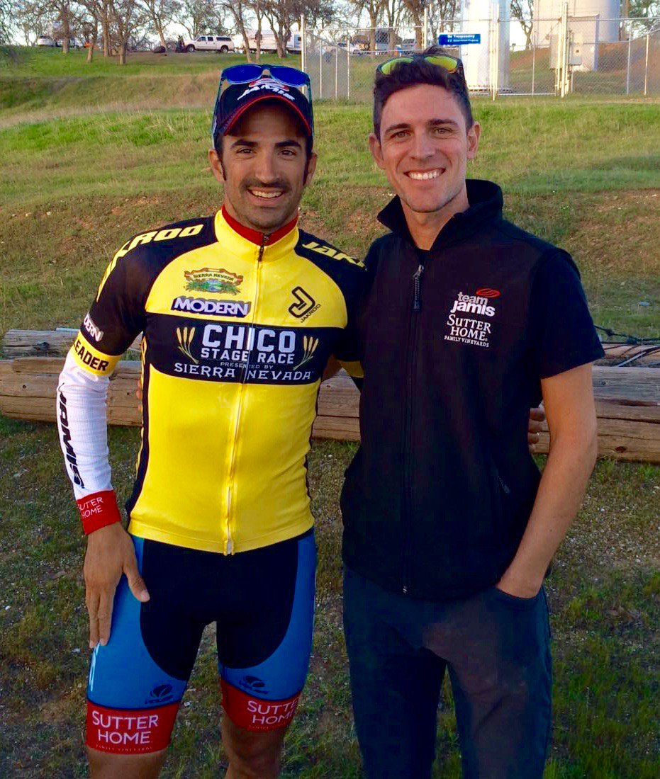 Mikeucv's tweet photo. Seba Haedo with @TeamJamisSH current GC leader Cat Men Pro-1. @ChicoStageRace #GoSeba https://t.co/QxLGn6Thn9