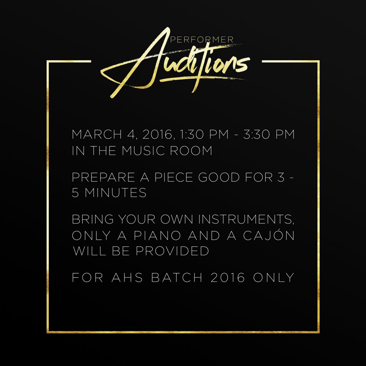 AHSKleos2016's tweet photo. Batch performer auditions! ✨ #FameThatNeverFades https://t.co/KFELLU9a47