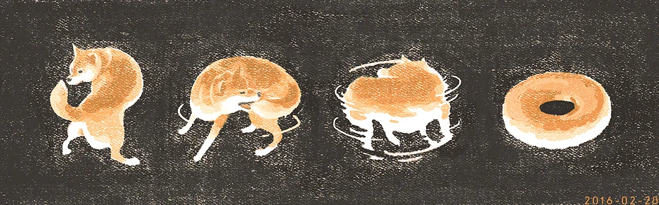 【イラスト】犬がしっぽを追いかけすぎるとこうなるぞｗｗｗ