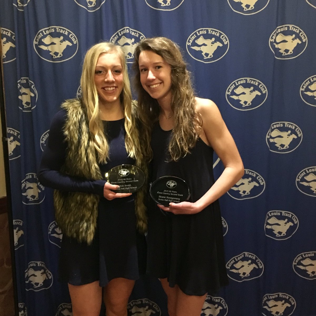 coach_Quig's tweet photo. The @SLTCrunning honored @smontgomeryy @Erinsmith1024 for XC accomplishments! Both were all metro 2nd team @NerinxXC https://t.co/M8EaknLbkr